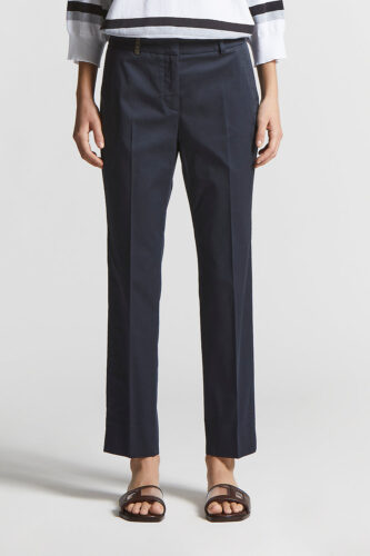 Peserico - Brushed cotton gabardine trousers - Space blue