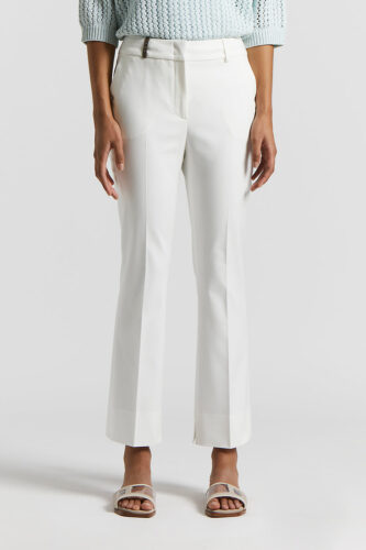 Peserico - Cotton and viscose legging trousers - Cloud white