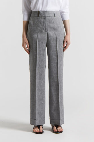 Peserico - "Estrato" linen and wool trousers - Space blue