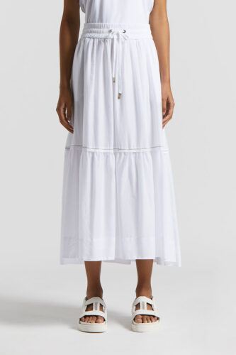 Peserico - Semi-transparent long skirt in pure cotton voile - Light white