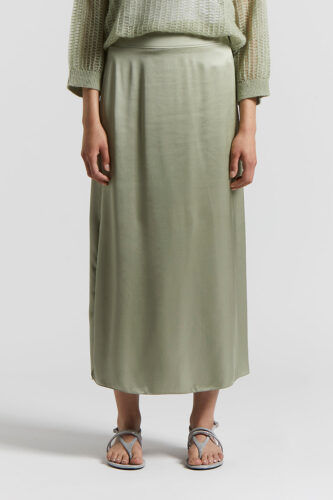 Peserico - Long skirt in viscose satin - Eucalyptus