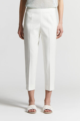 Peserico - Cotton and viscose cigarette trousers - Cloud white