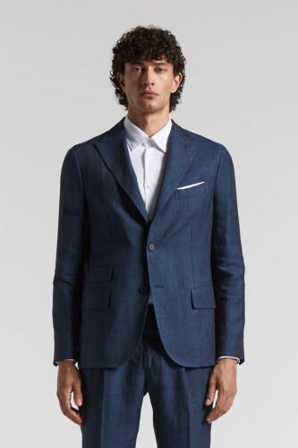 Peserico - Single-breasted blazer in pure linen - Abyss