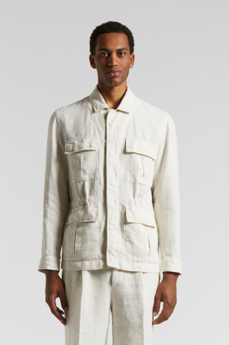Peserico - Pure linen Sahara jacket - Quartz sand