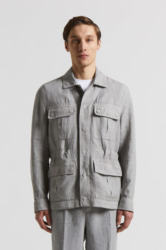 Peserico - Pure linen Sahara jacket - Lunar gray