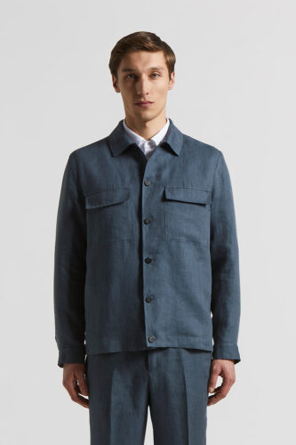 Peserico - Ermenegildo Zegna pure linen overshirt - Aviator Blue