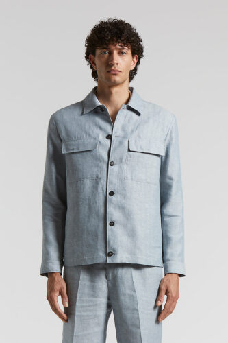 Peserico - Ermenegildo Zegna pure linen overshirt - Saline blue