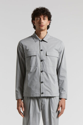 Peserico - Stretch cotton lightweight canvas overshirt - Lunar gray
