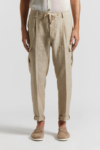 Peserico - Pure linen jogger trousers with pocket - Dirt path
