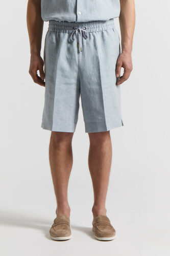 Peserico - Pure linen Bermuda shorts - Saline blue