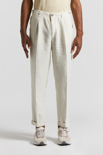 Peserico - Pure linen trousers - Quartz sand
