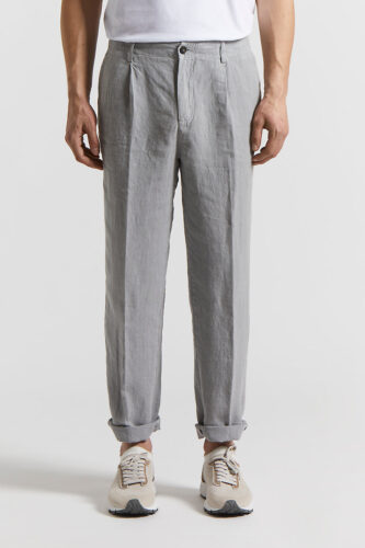 Peserico - Pure linen trousers - Lunar gray