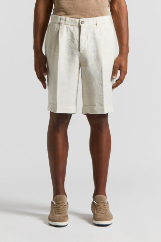 Peserico - Pure linen Bermuda shorts - Quartz sand