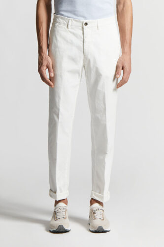 Peserico - Stretch cotton gabardine chino trousers - Cloud white