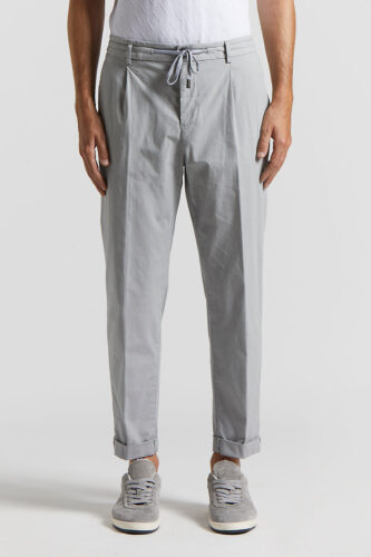 Peserico - Stretch cotton jogger trousers - Lunar gray