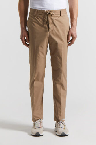 Peserico - Stretch cotton lightweight canvas jogger trousers - Beige