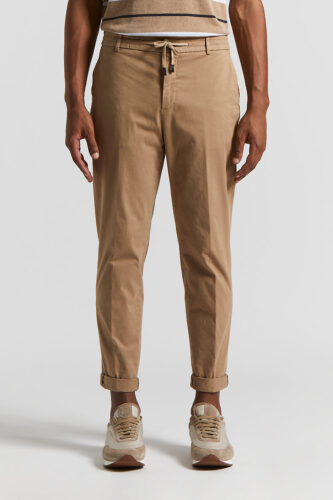 Peserico - Stretch cotton gabardine jogger trousers - Dirt path