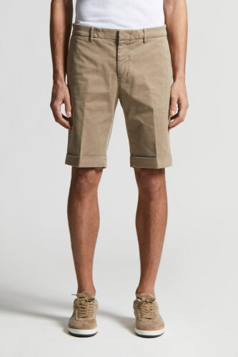 Peserico - Stretch cotton gabardine Bermuda shorts - Clay