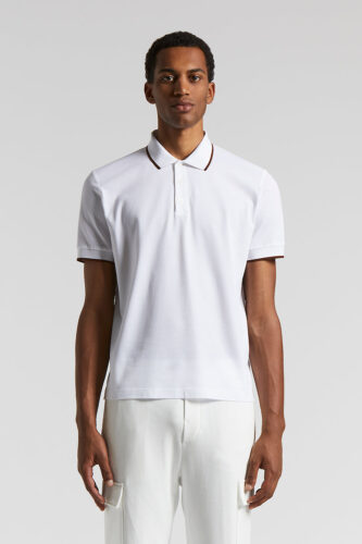 Peserico - Lightweight Supima cotton piqué polo shirt - Pure White