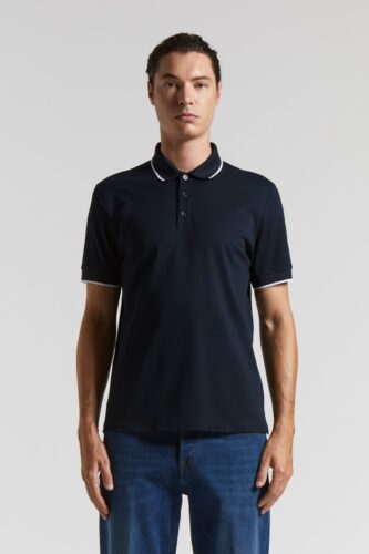Peserico - Lightweight Supima cotton piqué polo shirt - Abyss