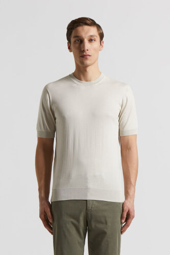 Peserico - Silk and cotton t-shirt - Quartz sand