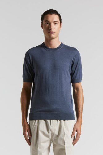 Peserico - Silk and cotton t-shirt - Aviator Blue