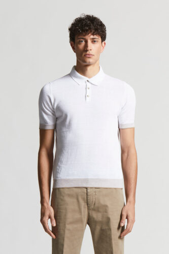 Peserico - Linen and cotton crepe polo shirt - Pure White