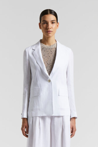 Peserico - Loro Piana lightweight wool single-breasted blazer - Pure White