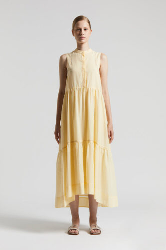 Peserico - Pure cotton voile long dress - Sunshine yellow