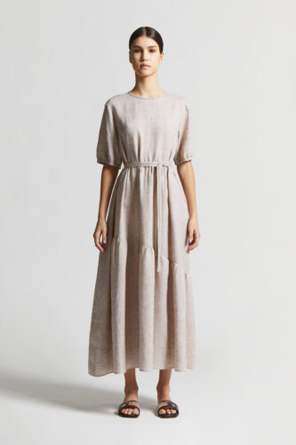 Peserico - Long dress in pure linen - Cappucino