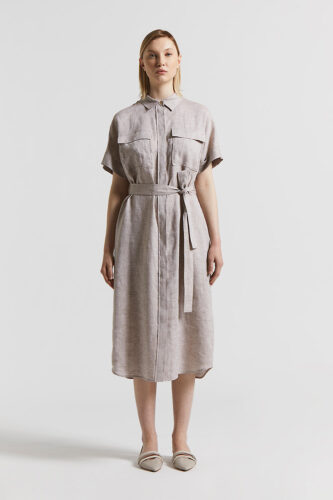 Peserico - Linen midi dress - Cappucino