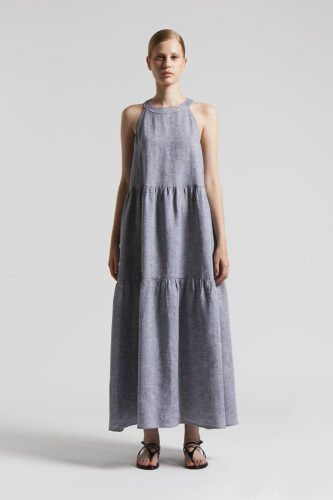 Peserico - Linen long dress - Blue
