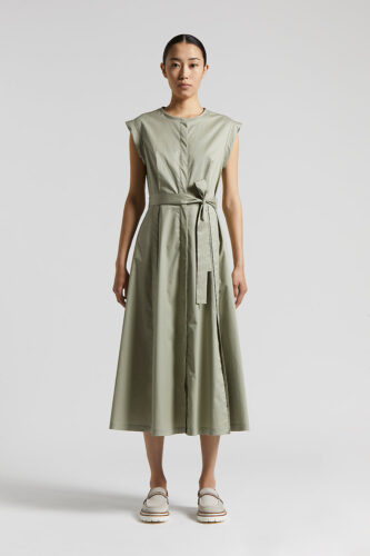 Peserico - Light stretch cotton satin dress - Eucalyptus
