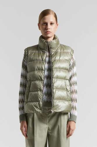 Peserico - Ultra-lightweight nylon and down waistcoat - Eucalyptus