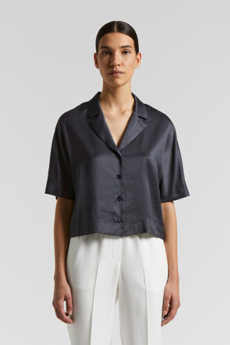 Peserico - Viscose satin shirt - Space blue