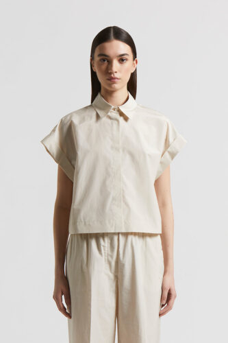Peserico - Soft touch cotton poplin blend shirt - Quartz sand