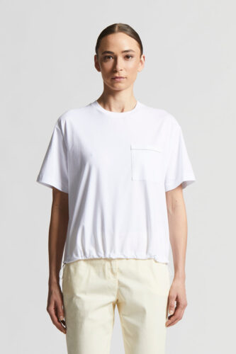 Peserico - Cotton jersey T-shirt with bi-elastic structure - Light white