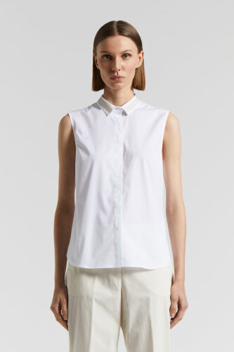 Peserico - Stretch cotton poplin top - Light white