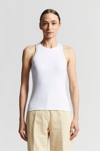 Peserico - Micro rib stretch jersey top - Pure White