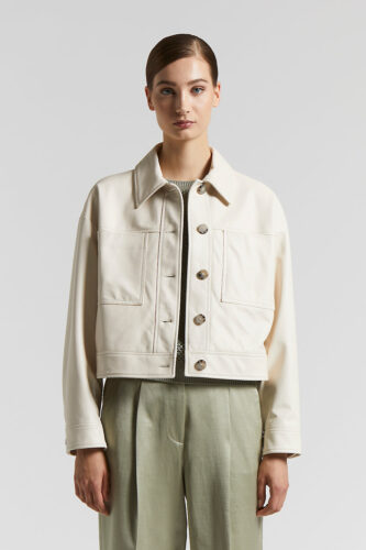Peserico - Genuine leather jacket - Quartz sand