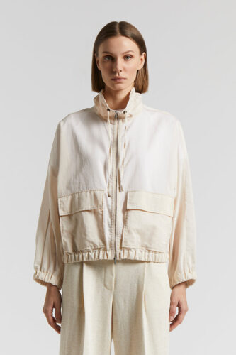 Peserico - Technical cotton organza jacket - Quartz sand
