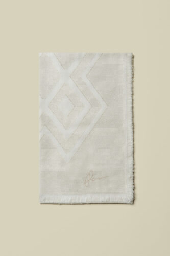 Peserico - Cotton and modal jacquard stole - Quartz sand