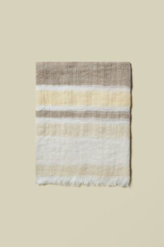 Peserico - Linen cotton jacquard stole with sequins - Sunshine yellow