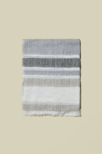 Peserico - Linen cotton jacquard stole with sequins - Lunar gray