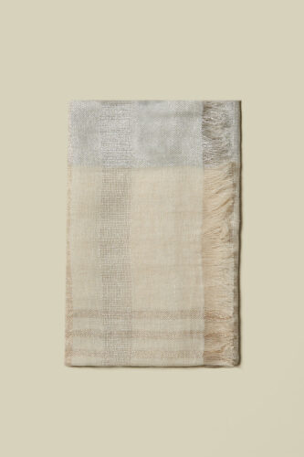 Peserico - Linen, viscose and Lurex stole - Quartz sand
