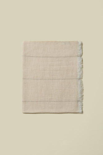 Peserico - Stole in cotton linen melange with Punto Luce - Amber beige