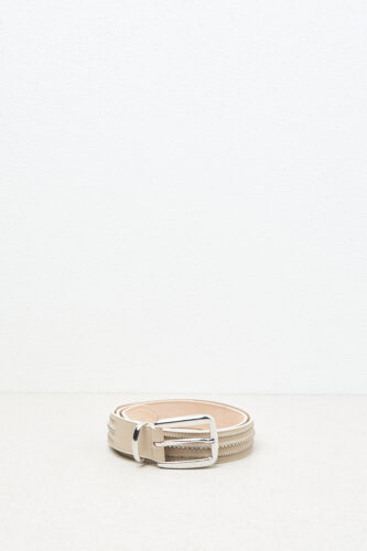 Peserico - Genuine leather belt with Punto Luce - Amber beige