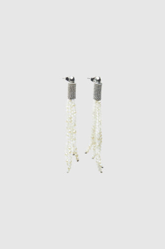 Peserico - Drop earrings with micro-crystals - Amber beige