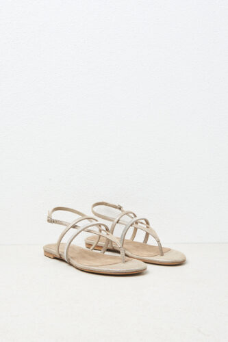 Peserico - Flat leather sandals - Cappucino