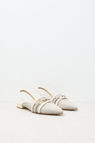 Peserico - Genuine leather flat slingbacks - Amber beige